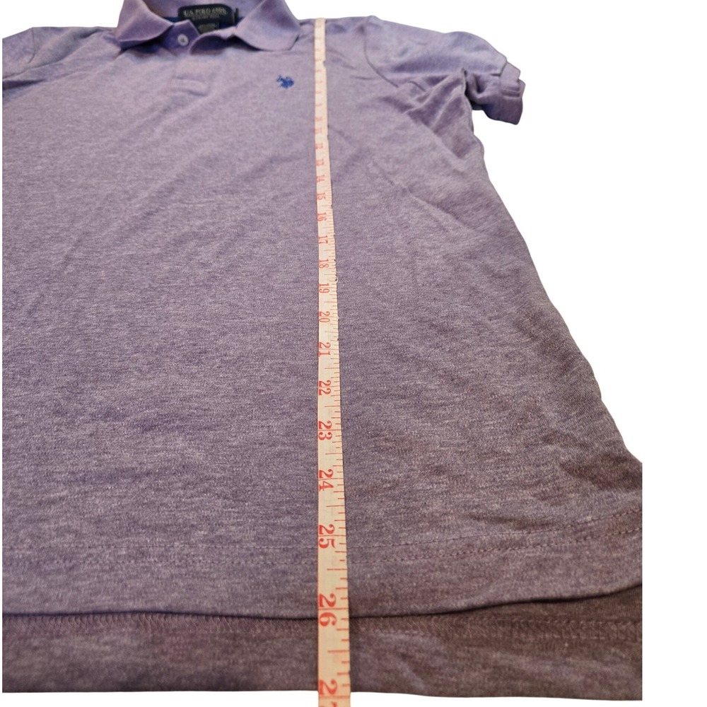 US Polo Assn Mens Heather Purple Short Sleeve Polo Shirt Luxury Feel Size M - Picture 6 of 7